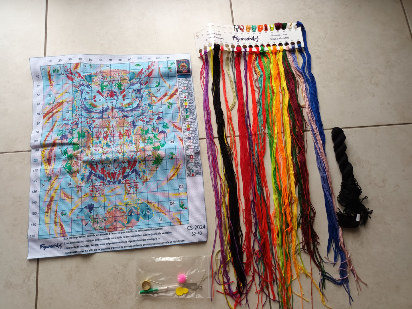 Kit point de croix estampé pop art LOUP