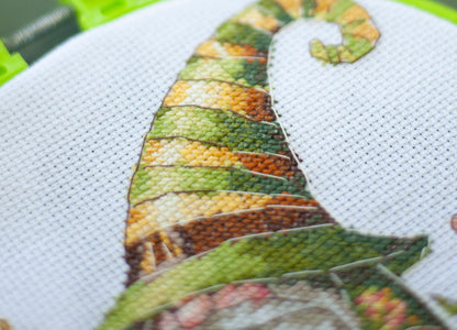 Kit de point de croix Abrisart gnome fleuriste