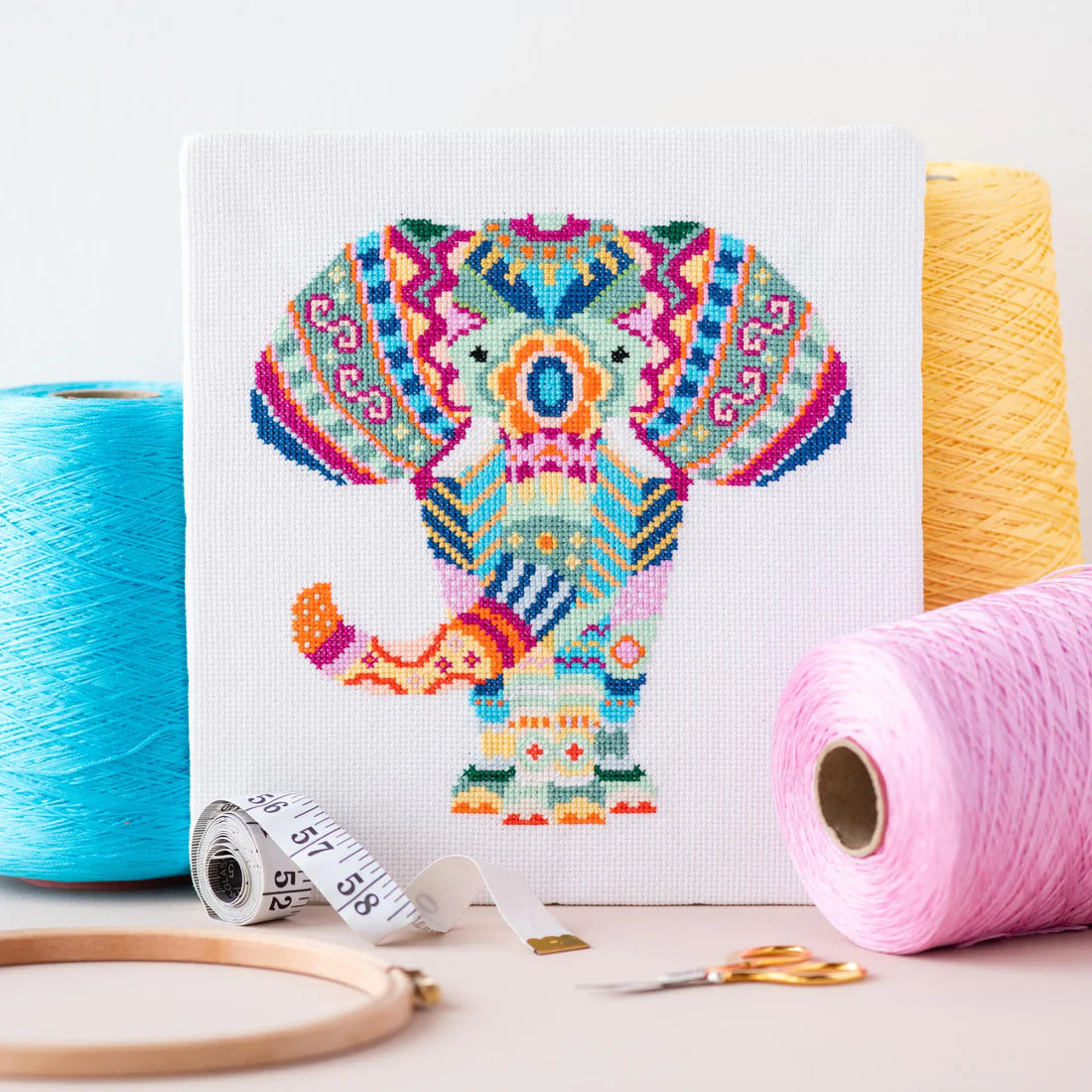 Kit de point de croix elephant mandala