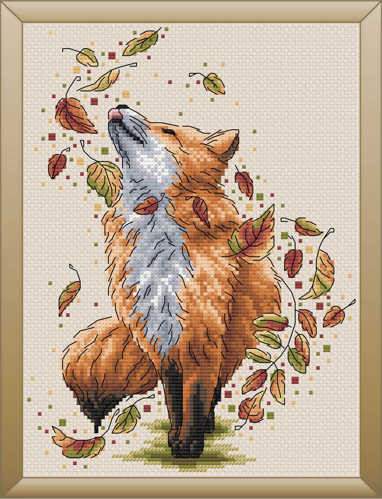 Grille numérique Renard en automne