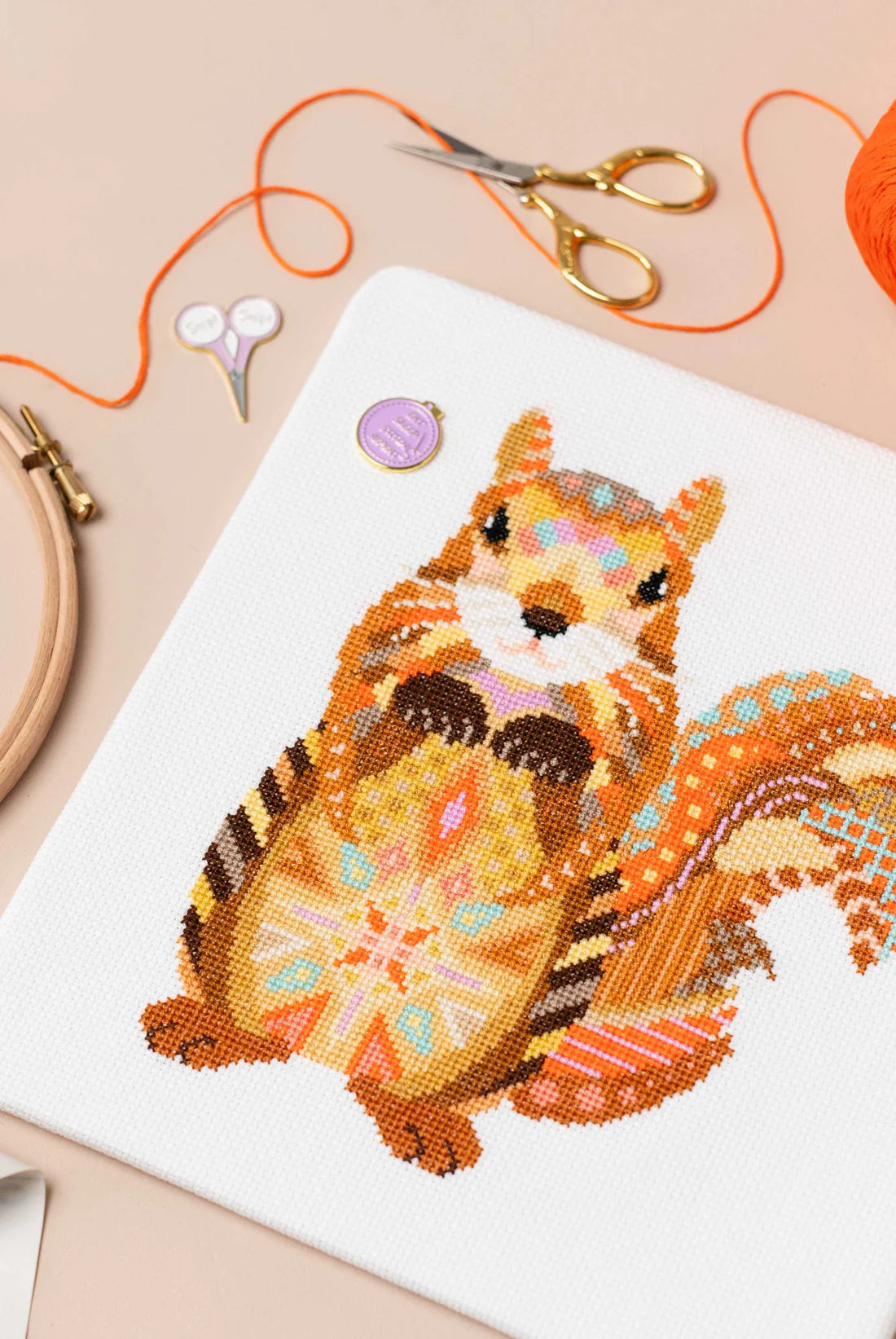 Kit de point de croix écureuil mandala