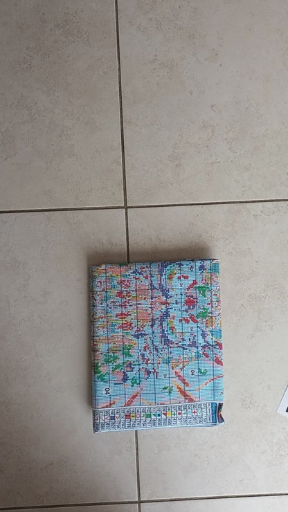 Kit point de croix estampé CHOUETTE BLEUE